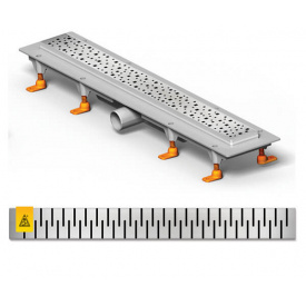 Душовий канал MCH CH-750 MN1 з решіткою "Медіум" з горизонтальним фланцем і нержавіючою кромкою