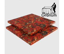 Плитка із Капустинського граніту червоного кольору. Для облицювання та мощення. Granum