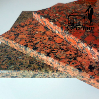 Заготовки из Капустинского гранита плиты 150-310х83 см. Красный камень для облицовки и мощения. Granum