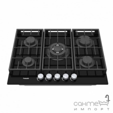 Газовая варочная поверхность на пять конфорок Fabiano FHG 8255 VGHT Black Glass черное стекло