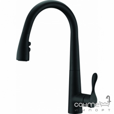 Смеситель для кухни с вытяжным изливом Blue Water Stabili Czarny Mat матовый черный