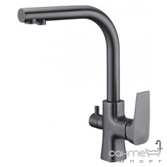 Смеситель для кухни с изливом для фильтрованной воды Blue Water Tivoli Grafit (Gun Metal) графит Хмельник