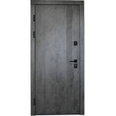 Входные двери металлические Меджик Стелс МДФ бетон темный/белая шагрень 860х960х2050 мм Хмельницкий