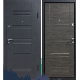 Вхідні двері металеві БЦ-132 чорний муар/дуб сірий 860х960х2050 мм