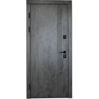 Вхідні двері металеві Меджік Стелс МДФ бетон темний/біла крокрень 860х960х2050 мм