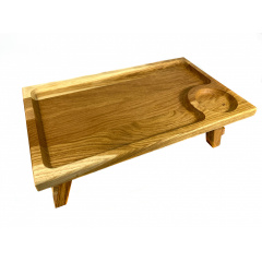 Деревянный поднос на ножках с местом для чашки или стакана, 40x24x14,5 см, дерево Черешня Каменское
