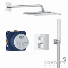 Фото - Душевая система скрытого монтажа с термостатом Grohe Grohtherm Rainshower 310 Mono Cube 34868000 хром Душевая система скрытого монтажа с термостатом Grohe Grohtherm Rainshower 310 Mono Cube 34868000 хром