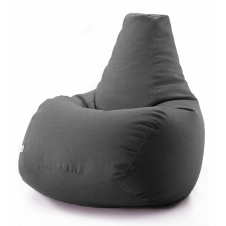 Безкаркасне крісло мішок груша Coolki Рогожка XXL 130x90 темно-сірий