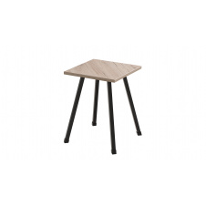 Табурет кухонный Ferrum-decor 430x320x320 Черный металл ДСП Дуб Сан-Марино 16 мм (TAB002)