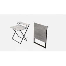 Стол трансформер Компакт 2 Ferrum-decor 750x790x720 Черный металл ДСП Бетон 16 мм (KOM207)