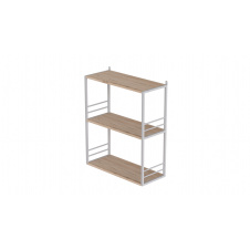 Книжкова полиця універсальна Ferrum-decor Стім 2 74x63x26 білий ДСП Дуб Сан-Маріно 16мм (XK00044)