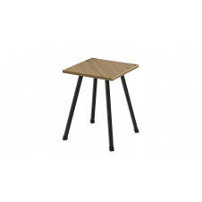 Табурет кухонный Ferrum-decor 430x320x320 Черный металл ДСП Дуб Артизан 16 мм (TAB006)