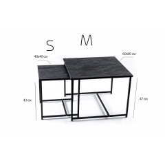 Журнальний стіл Adore Décor Квадро S Квадратний 40х40х43 см Чорний/Дуб Жмеринка