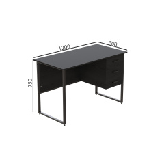 Комп'ютерний стіл Ferrum-decor Гаррі 75x120x60 чорний ДСП Сосна Кембра 16мм Харьков