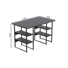 Комп'ютерний стіл Ferrum-decor Карен 75x120x70 чорний ДСП Сосна Кембра 32мм Запоріжжя