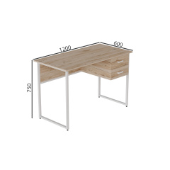 Комп'ютерний стіл Ferrum-decor Дакота 75x120x60 білий ДСП Дуб Сан-Маріно 16мм Молочанск