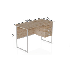 Комп'ютерний стіл Ferrum-decor Гаррі 75x140x70 білий ДСП Дуб Сан-Маріно 32мм Веселе