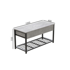 Банкетка із ящиком Ferrum-decor Дрейк 2 550x1200x400 метал Чорний ДСП Бетон 16 мм (DRE0028) Житомир