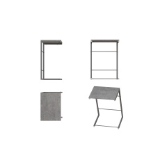 Столик приставной Терри Ferrum-decor 650x440x330 Серый металл ДСП Бетон 16 мм (TERR021) Акимовка