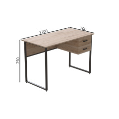Комп'ютерний стіл Ferrum-decor Дакота 76x140x60 чорний ДСП Дуб Сан-Маріно 32мм Балаклея