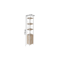 Етажерка 4/34 Ferrum-decor Серії Конект із тумбою 179x34x28 Білий ДСП Дуб Сан-Маріно (FD1050) Луцьк