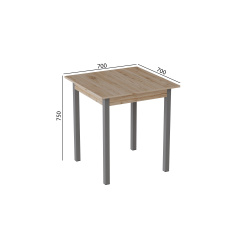 Стіл кухонний Ferrum-decor Дієго 75x70x70 Сірий ДСП Дуб Сан-Маріно 16мм (DIE0051) Ирпень
