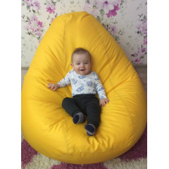 Безкаркасне крісло мішок груша Овал Coolki XXXL 100x140 Жовтий (Оксфорд 600D PU) Кременець