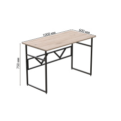 Комп'ютерний стіл Ferrum-decor Раян 75x100x60 чорний ДСП Дуб Сан-Маріно 16мм Хуст