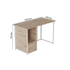 Комп'ютерний стіл Ferrum-decor Отто 75x140x70 білий ДСП Дуб Сан-Маріно 32мм Полтава