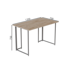 Комп'ютерний стіл Ferrum-decor Ханна 75x120x70 сірий ДСП Дуб Сан-Маріно 16мм Токмак