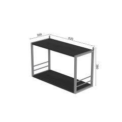 Книжкова полиця універсальна Ferrum-decor Стім 1 38x63x26 сірий ДСП Сосна Кембра 16мм (XK00036) Киев