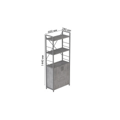 Етажерка 3/60 Ferrum-decor Серії Конект із тумбою 144x60x28 Сірий ДСП Бетон (FD1041) Одесса