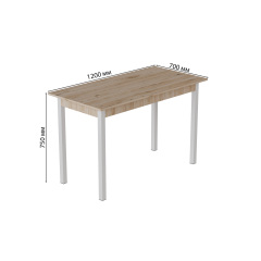 Стіл кухонний Ferrum-decor Маріо 75x120x70 Білий ДСП Дуб Сан-Маріно 16мм (MAR0030) Сарни