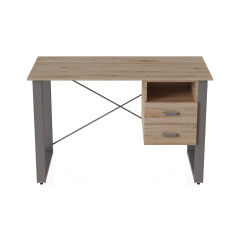 Письмовий стіл із ящиками Ferrum-decor Оскар 750x1400x600 метал Сірий ДСП Дуб Сан-Маріно 16 мм (OSK0037) Ворожба