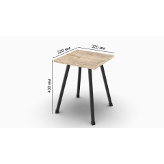 Табурет кухонный Ferrum-decor 430x320x320 Черный металл ДСП Дуб Сан-Марино 16 мм (TAB002) Михайловка
