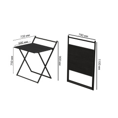 Стол трансформер Компакт 1 Ferrum-decor 750x790x720 Черный металл ДСП Сосна Кембра 16 мм (KOM103) Конотоп