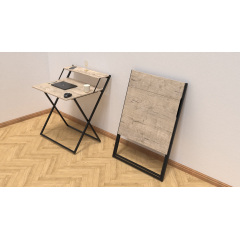 Стол трансформер Компакт 2 Ferrum-decor 750x790x720 Черный металл ДСП Дуб Сан Марино 16 мм (KOM202) Прилуки