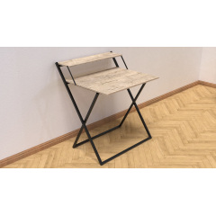 Стол трансформер Компакт 2 Ferrum-decor 750x790x720 Черный металл ДСП Дуб Сан Марино 16 мм (KOM202) Прилуки