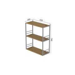 Книжкова полиця універсальна Ferrum-decor Стім 2 74x63x26 сірий ДСП Дуб Артізан 16мм (XK00051) Полтава