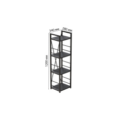 Етажерка 4/34 Ferrum-decor Серії Конект з тумбою 179x34x28 Чорний ДСП Сосна Кембра (FD1044) Весёлое
