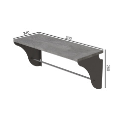 Настінна полиця Ferrum-decor Комфі 260x500x240 метал Сірий ДСП Бетон 16 мм (KOM0021) Измаил