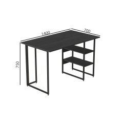 Комп'ютерний стіл Ferrum-decor Кевін 75x140x70 чорний ДСП Сосна Кембра 16мм Токмак