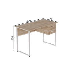 Комп'ютерний стіл Ferrum-decor Дакота 75x120x70 білий ДСП Дуб Сан-Маріно 16мм Дніпро