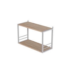 Книжкова полиця універсальна Ferrum-decor Стім 1 38x63x26 білий ДСП Дуб Сан-Маріно 16мм (XK00026) Лубны