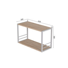 Книжкова полиця універсальна Ferrum-decor Стім 1 38x63x26 білий ДСП Дуб Сан-Маріно 16мм (XK00026) Лубны