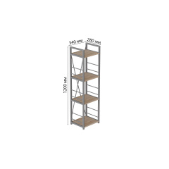 Етажерка Ferrum-decor Конект 120x34x28 см Дуб Сан-Маріно (XK00248) Покровськ