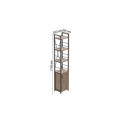 Етажерка 4/34 Ferrum-decor Серії Конект з тумбою 179x34x28 Чорний ДСП Дуб Сан-Марино (FD1043) Луцьк