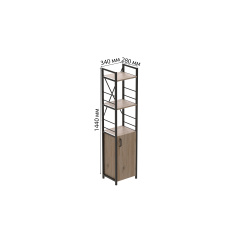 Етажерка 3/34 Ferrum-decor Серії Конект з тумбою 144x34x28 Чорний ДСП Дуб Сан-Маріно (FD1001) Коломия