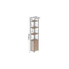 Етажерка 4/34 Ferrum-decor Серії Конект із тумбою 179x34x28 Сірий ДСП Дуб Сан-Маріно (FD1057) Запорожье