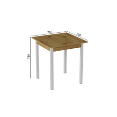 Стіл кухонний Ferrum-decor Дієго 75x70x70 Білий ДСП Дуб Артізан 16мм (DIE0034) Ирпень